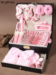 Cute Elastics Hair Accessories Set, Including Hair Clips & Hair Ties & Hair Claws & Hair Brushes, Multifunctional Hair Accessories for Women & Girls