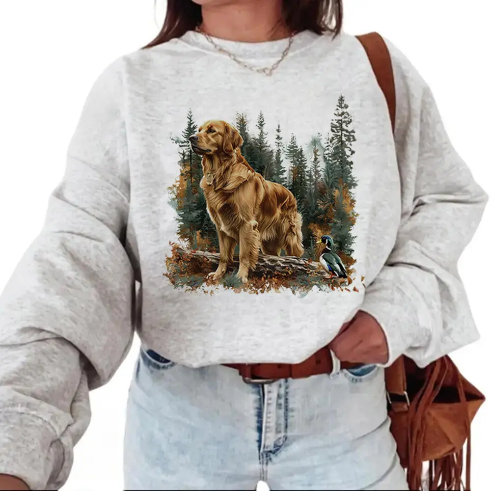 Vintage Labrador Sweatshirt Mallard Duck Hunting Floral Hoodie – Funny Unisex T-shirt for Dog Lovers Cotton Tshirt Summer (7)