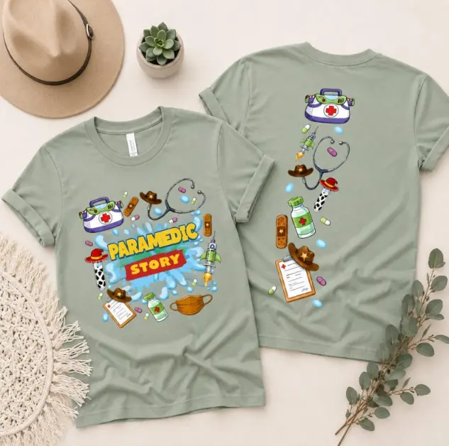 Paramedic Story Shirt, Emergency Medical Technician Front Back Print Tee