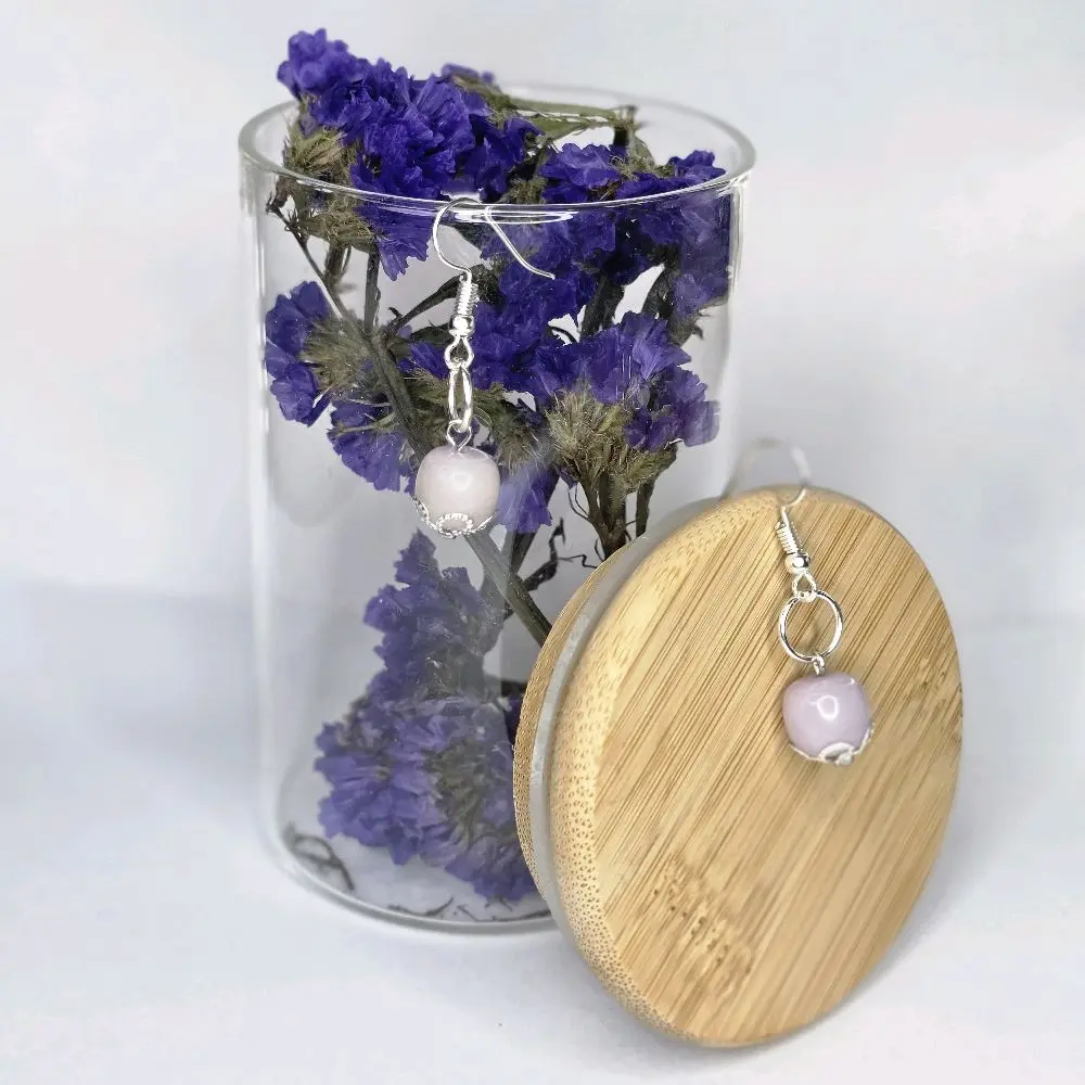 Lavender Earrings, Silver Shimmer Simulated Crystal Earrings - Silver, Light Lilac Costume Jewelry, Silver Shimmer Earrings