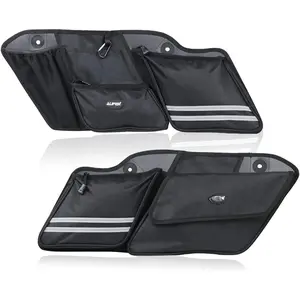 2 count Hard Saddlebag Side Organizer Bag Compatible With For 2014-2024 Harley Touring Street Glide Road  Road Glide Electra Glide Saddle Bag Organizers Storage bag(L+R Side)