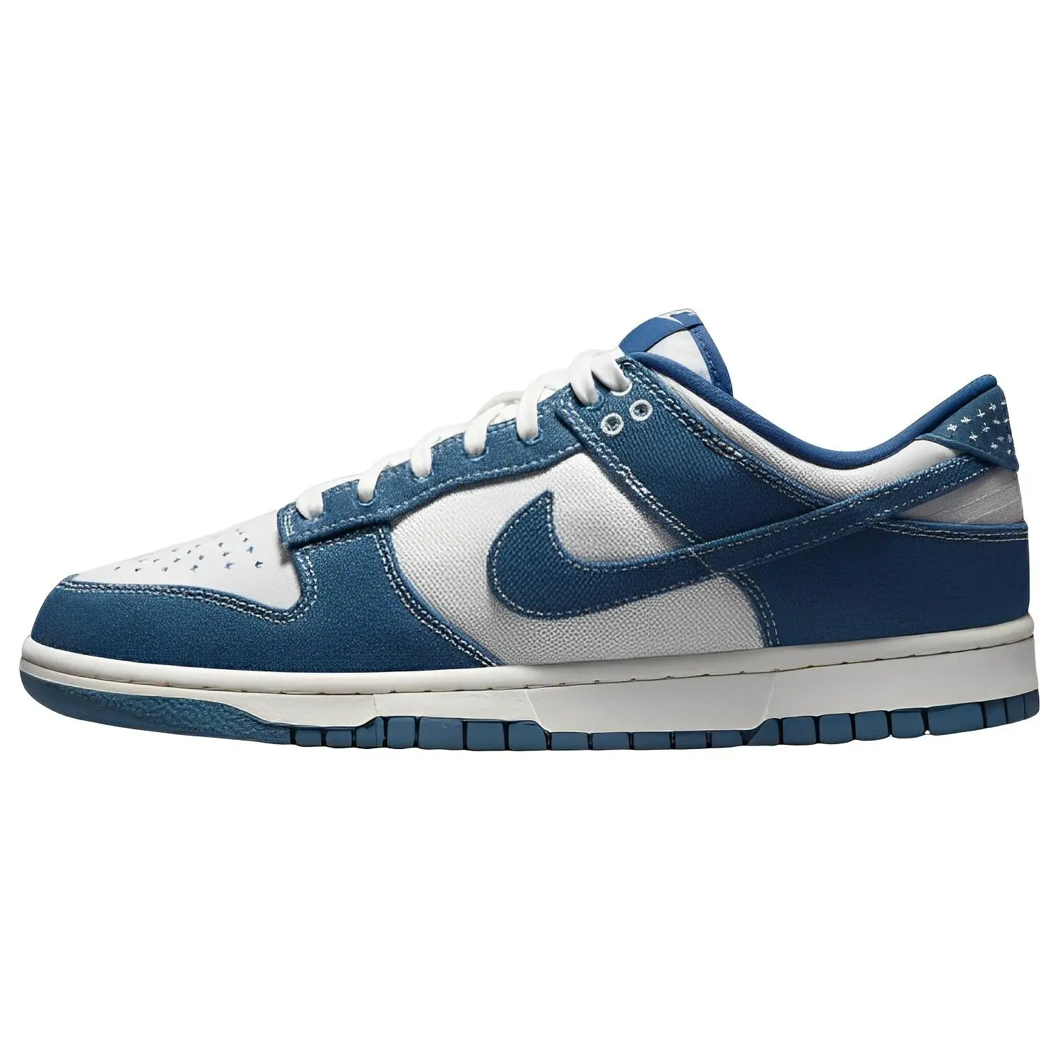 Nike Dunk Low Industrial Blue Sashiko Versatile Comfort Skate Shoes Men's DV0834-101