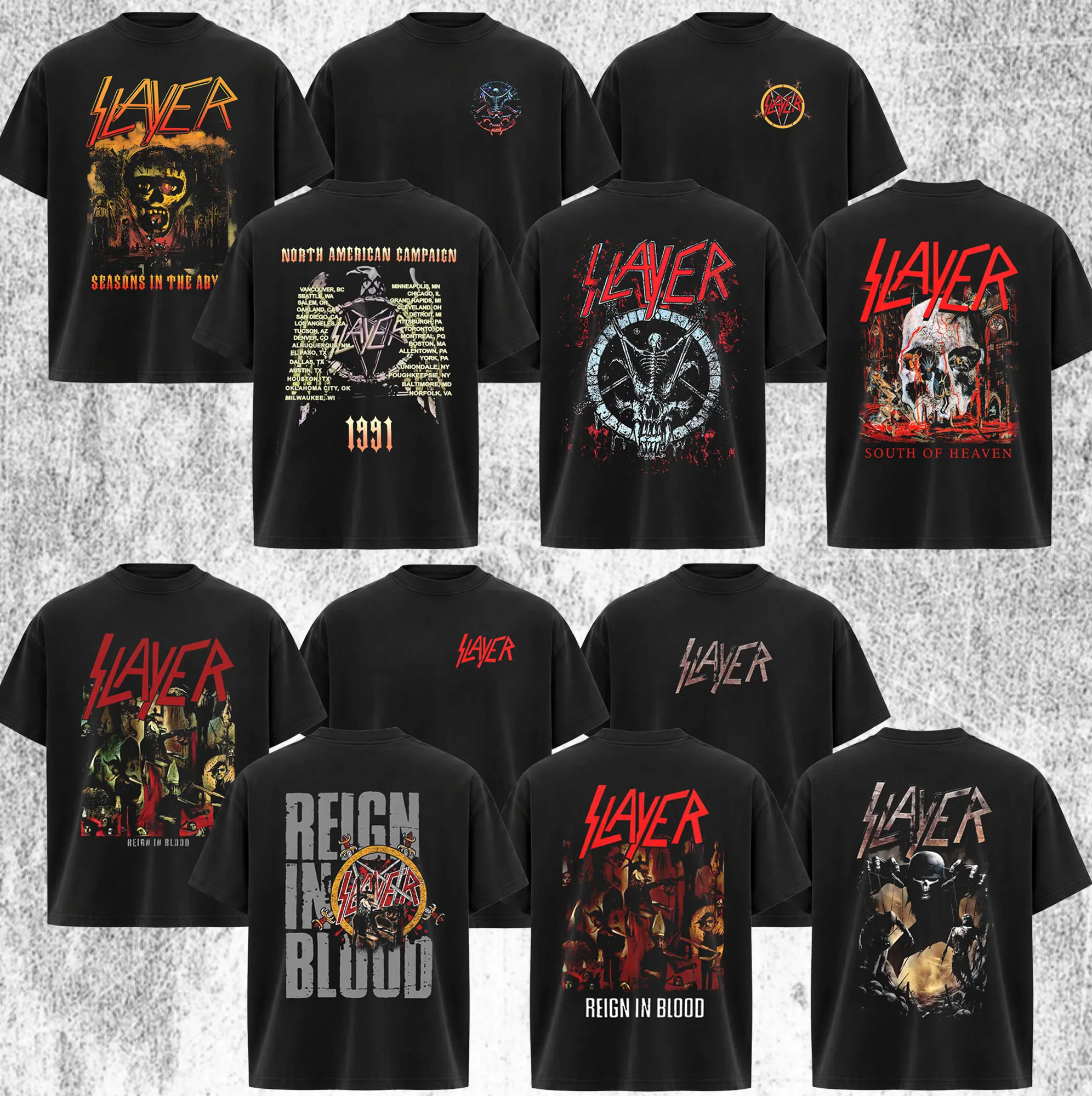 [Collection] ReTro Slayer Band T-Shirt , Classic Slayer T-shirt , Rock Band Shirt , Rock Band Shirt, Retro Music Tee, Rock Music Lover Shirt, Vintage Band Shirts Casual Fabric Fit Top , Top Men's and Women's Clothing