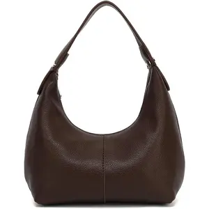 Small Shoulder Purse for Women, Soft PU Leather Tote Handbag Slouchy Crescent Hobo Bag for Leisure & Daily Use