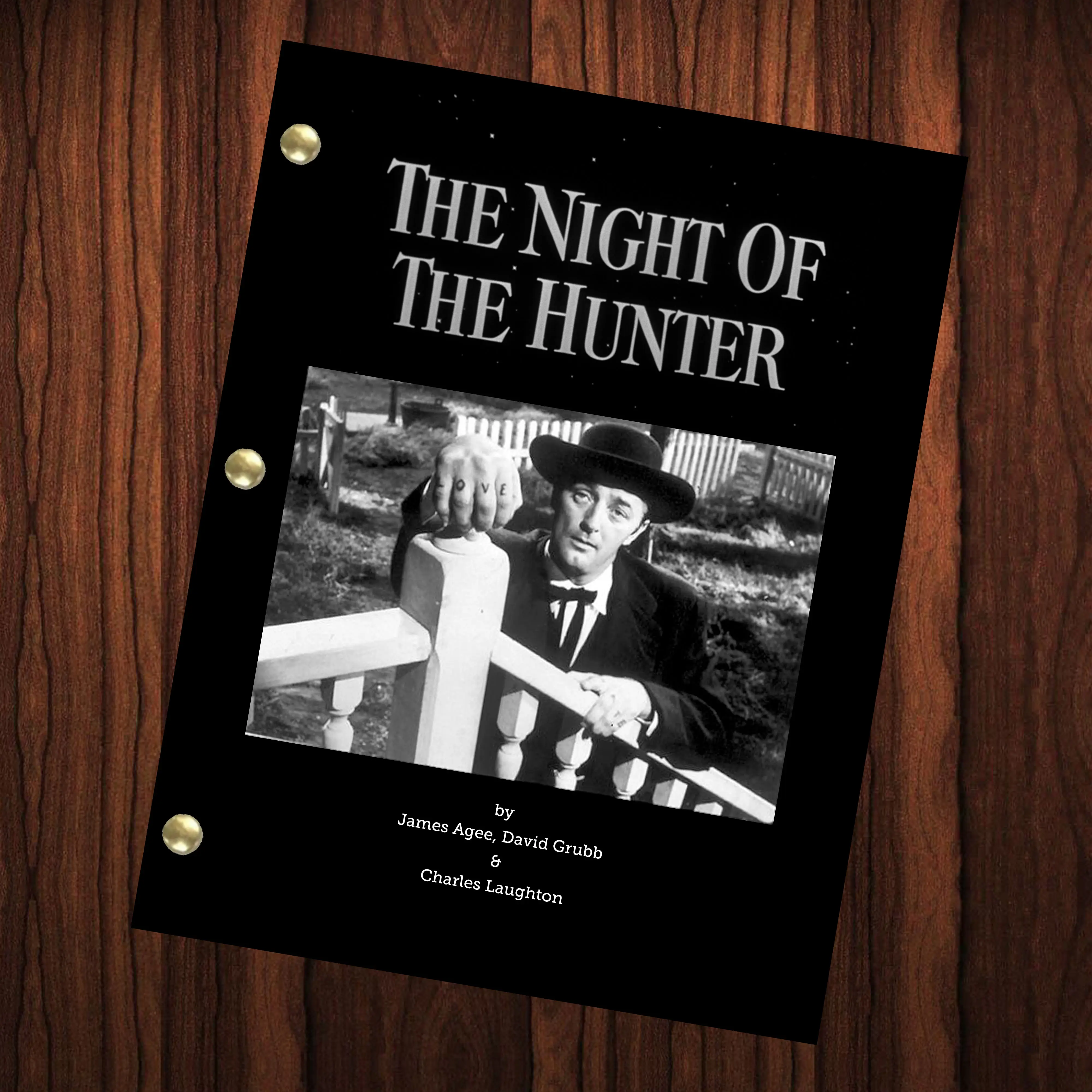 The Night Of The Hunter Movie Signed Movie Script Reprint Full Screenplay Script Horror Movie James Agee Robert Mitchum