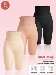 3 Pack Summer High Waist Shapewear Pants, Strong Tummy Control Butt Lifting & Thigh Slimming, High Stretch Seamless Breathable, Anti-Rolling No Digging, Multiple Colors Available, Slimming Versatile For Daily Wear