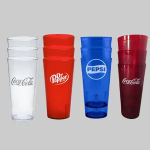 Plastic Tumblers 24 oz Restaurant Grade Cups, drinking glasses Drinkware for restaurant and party- set of 4,6