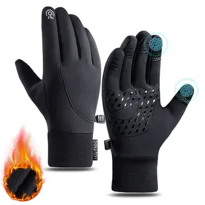 Men's Warm Touchscreen Cycling Gloves, Fleece Lined Windproof Non-Slip, Ideal for Motorcycle Riding, Camping, Outdoor Activities