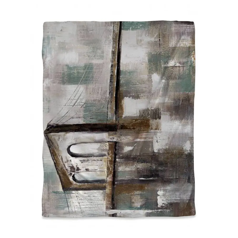 Begin Home Decor 3817-HWCT-CI200 Abstract Paint Spotted Bridge Brown Twin Size Duvet Cover - Home Decor