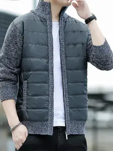 Men's Winter Stand Collar Knit Cardigan, Fitted H-Type Design, Long Sleeve, Warm and Cozy, Versatile for Formal, Business and Casual Wear