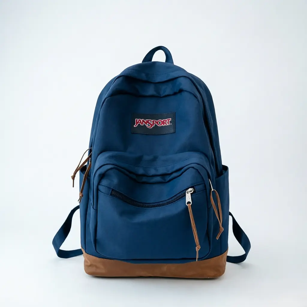 JanSport Right Pack Backpack – Navy Blue Student Backpack with Suede Base, Lightweight & Spacious for High School, College, or Daily Commute