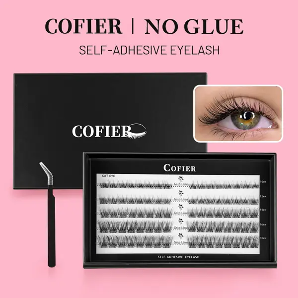 COFIER No-Glue DIY Lashes Kit - C Curl Fluffy Fiber Lash Cluster, Multi-Length, Lightweight, Easy-to-Apply, Long-Lasting Nature-Inspired Makeup Products for Adults (Beauty & Personal Care)