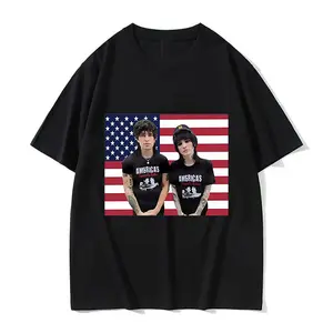 Jake Webber & Johnnie Guilbert T-Shirt, American Flag Graphic Tee, Vintage Oversized Streetwear Top