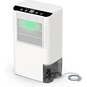 Dehumidifiers for , 2000 Sq.Ft Small Dehumidifier with 3.3ft Drain Hose, 2.5L , Timer Sleep Mode, Portable Dehumidifier for Basement, Bedroom, Bathroom (Sweet White)