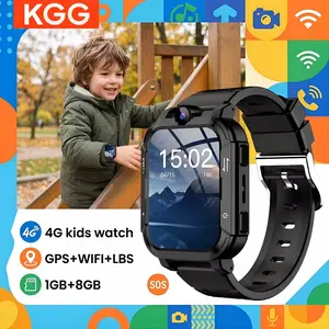KGG 4G Kids Smart Watch with SIM Card, GPS & WiFi Location Tracker, Video & Voice Call, SOS, Camera, Alarm, Waterproof Wrist Watch for Boys Girls