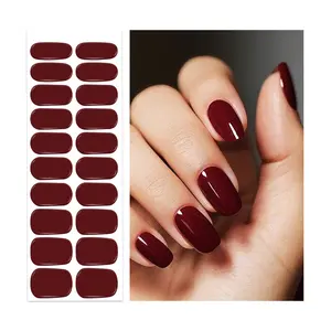 5-Minute Manicure! Semi Cured Gel Nail Strips, Specially for Ladies, Easy and Quick to Apply, Requires UV Light, Waterproof Nail Stickers.