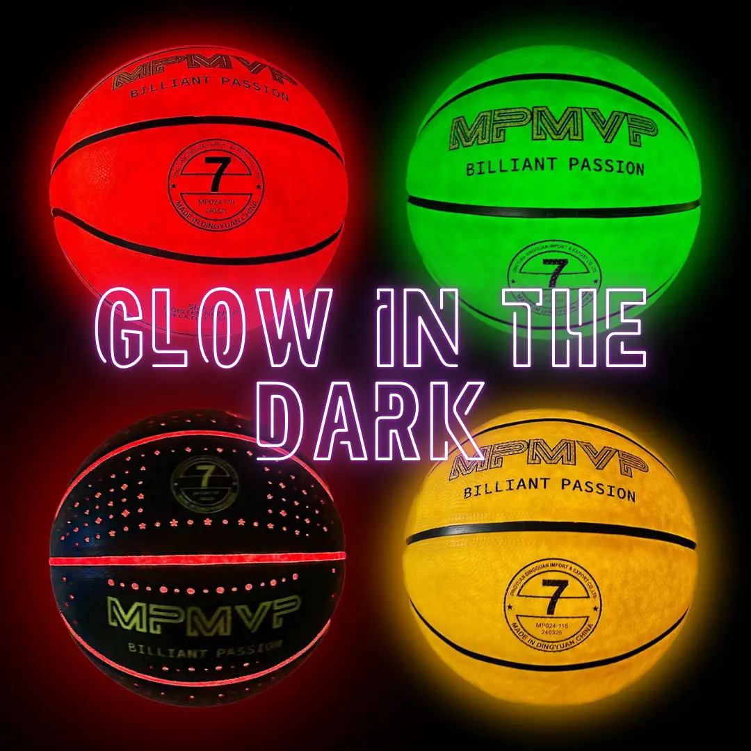 Glow in The Dark Sports Ball Collection - Light Up LED Basketball Football Soccer Ball Set - Official Size Night Glowing Balls for Indoor Outdoor Game