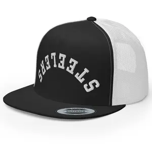 RIVEMUG NX Upside Down Steelers Embroidered Flat Bill Trucker Hat High Crown Adjustable Cap for Men and Women