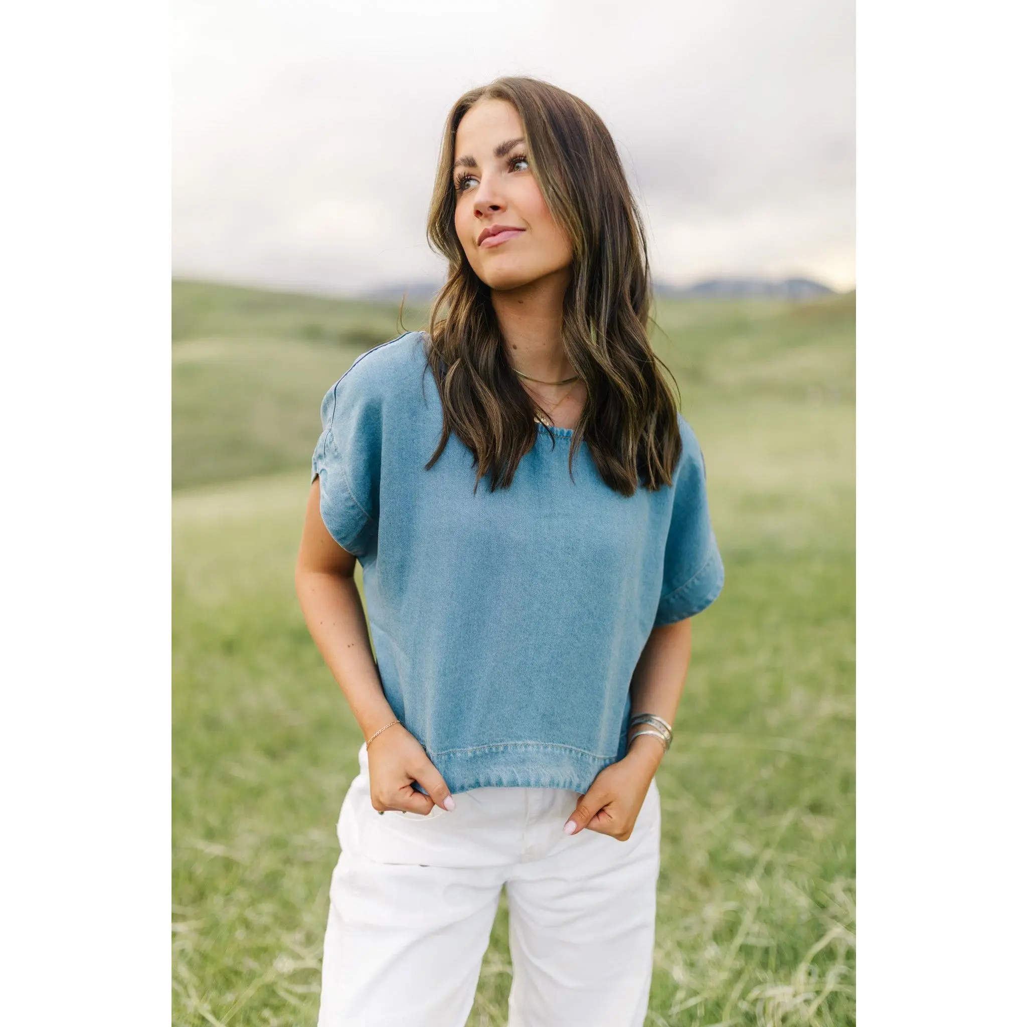 Denim Chambray Top