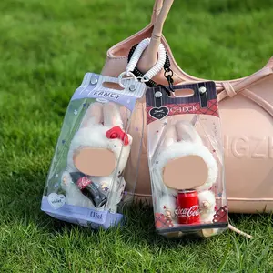 LABUBU Transparent Dustproof Storage Protective Cover - Doll Protective Case, Equipped with a Spring Keychain, Perfect for Displaying And Collecting LABUBU Series, CRYBABY Series, And Winter Melody Series Plush Toys. A Refined And Ideal Gift for Toy And