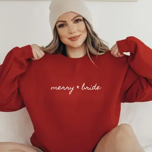 Merry and Bride Sweatshirt | Christmas Bride Crewneck | Gildan 18000 Unisex Heavy Blend | Holiday Bride Sweatshirt