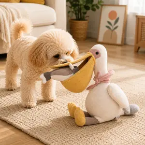 Pelican Plush Pet Toy Pillow, Cute Soft Bird Stuffed Doll for Pets, Cozy Sofa Bedroom Desk Decor, Birthday Christmas Valentine’s Day Holiday Gift