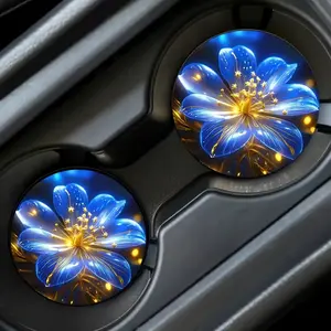 Car Coasters, Cartoon Cat Pattern Waterproof Car Cup Mat, Car Interior Decoration Accessories, Car Accessory