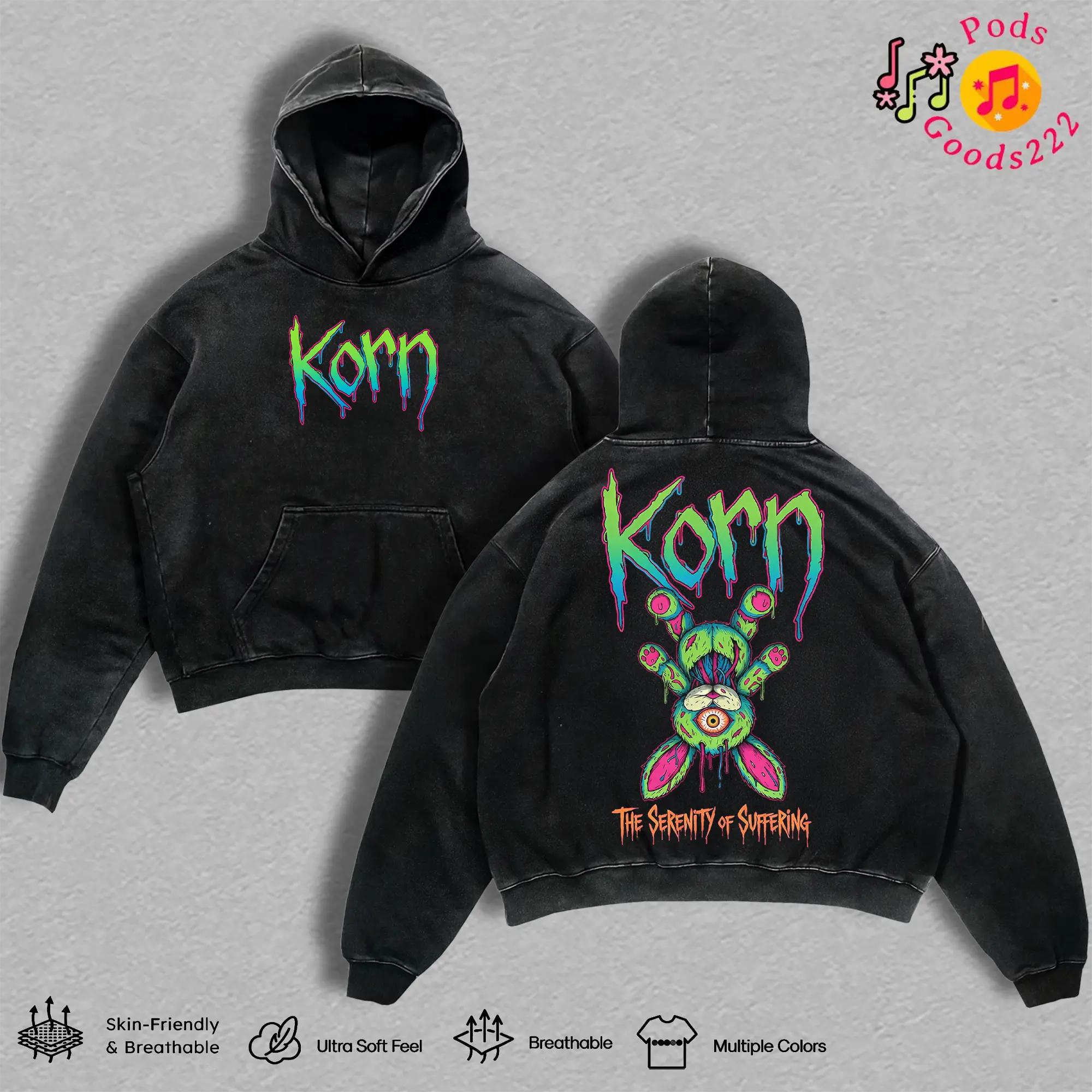 Korn The Serenity of Suffering Vintage Washed T-Shirt Hoodie Sweatshirt, Oversized Heavy Cotton Alternative Metal Graphic Tee, Double Printed Band Tour Streetwear, Retro Y2K Music Shirt, Premium Unisex Apparel, Concert Merch, Gifts for Rock Music Fans