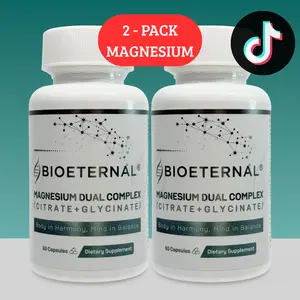 2 Pack Bioeternal Magnesium Dual Complex, Citrate and Glycinate, 60 Capsules Healthcare Dietary