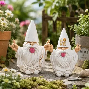 Home & Garden Love & Lock Gnome – Handcrafted resin figurine for indoor and outdoor decor, perfect for shelves, tables, desks, or garden spaces; adds whimsical charm, cozy vibes, and playful personality; ideal gift for family, friends, icollectors