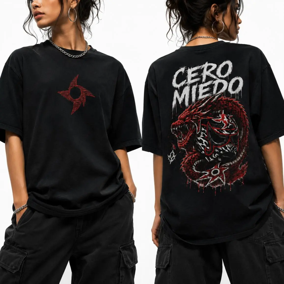 Penta Cero Miedo Inspired Rhinestone Washed Graphic T-Shirt, Hoodie & Sweatshirt – Lucha Libre Wrestling Streetwear, Gift For Fan, Gift For Him And Her