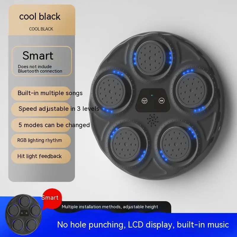 Unisex Kids Adjustable Height Arcade Punching Machine Boxing Target – Electronic Wall-Mount Game with LED Blue Light, Music Reaction Feature