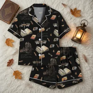 Fourth Wing Satin Pajamas Set, Dragon Book Sleepwear, Violet Sorrengail Nightwear, Book lovers Pjs