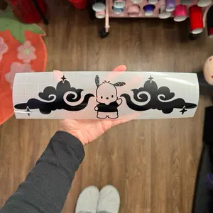 Cute Cloud Puppy Waving Tramp Stamp Car Decal Bumper Sticker Cute Girly Car Decals Accessories Decor