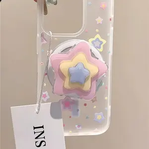 Korean Cute Star For Magsafe Magnetic Phone Griptok Grip Tok Stand For iPhone 17 promax Wireless Charging Case Holder  iPhone 16promax