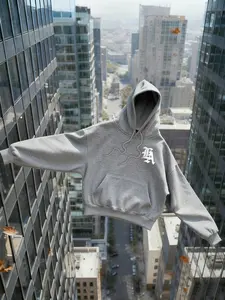 1 Unisex Cotton Blend Pullover Hoodie, Fitted Modern Casual Wear with Front Pocket, Adjustable Drawstring and Long Sleeves Sweatshirts, Comfortable Breathable Athleisure Top for Daily Outings and Street Fashion