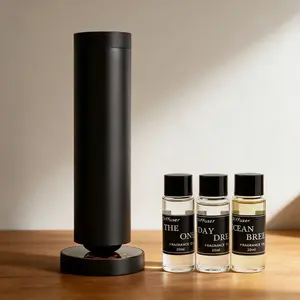 Waterless Diffuser Starter Set, 1000 Sq Ft Coverage, 3 Oils, Timer & Night Light, Silent, Home Bedroom Office Fragrance, Spa Gift