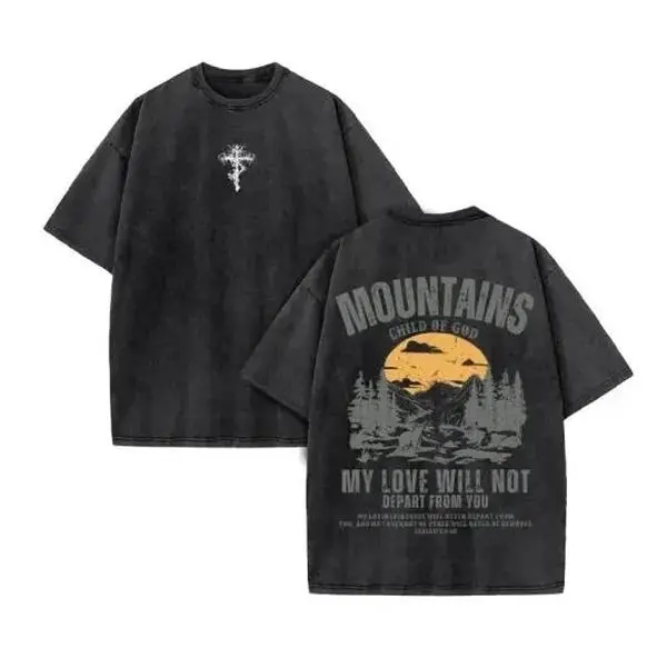 Christian Vintage Washed T-Shirt | Loose Fit Y2K Harajuku Style Summer Tee, 100% Cotton Unisex Streetwear for Men & Women, Casual Faith-Inspired Apparel