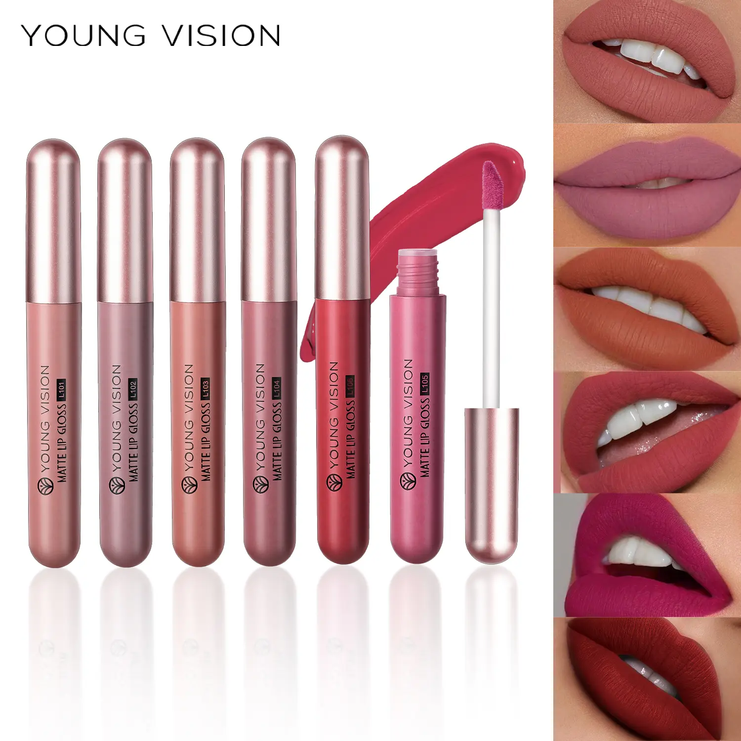 Matte Nude Liquid Lipstick Set 6-Pcs-ALL-Day ,smudge-Proof,and Fade ...