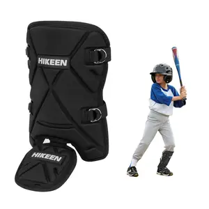 Hikeen Baseball Leg Guard Batter's Shin and Foot Shield with Adjustable Straps Batting Softball Gear Suitable for Right Hand & Left Hand Hitters
