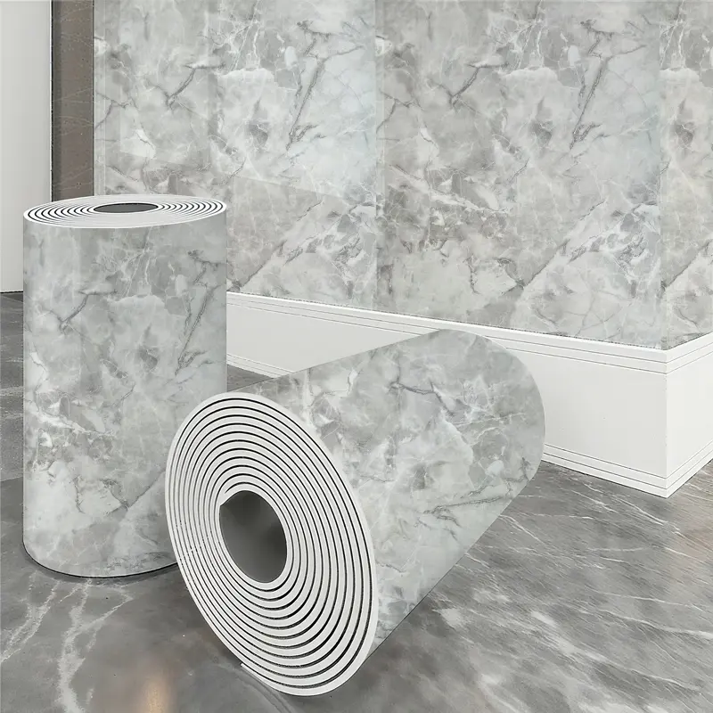 3D Thick Self-Adhesive Roll, Removable Insulated Kitchen Wallpaper Peel and Stick for Living Room Bedroom, Interior Walls, Multi-Scene Use Decorative Film, Marble Backsplash Wallpaper