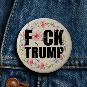 Fuck Trump Pin Button, Anti-Fascist Political Protest Badge (Censored or Explicit), Unisex Accessory, Activist Flair