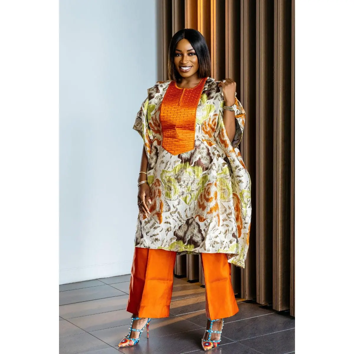 Olori Brocade Set|Orange