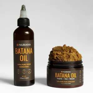Nubiana - 100% Pure All-in-One Pure Batana Hair Oil from Honduras - Thick Paste for Edges, Eyebrows & Intensive Hair Repair - Scalp Stimulator Hair Growth Oil Treatment - 4oz