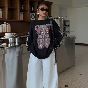 TCH - B OOTD GOALS!  Insanely Cool Vintage Bling Bear Sweatshirt for that Ultra-Chill Oversized Vibe!