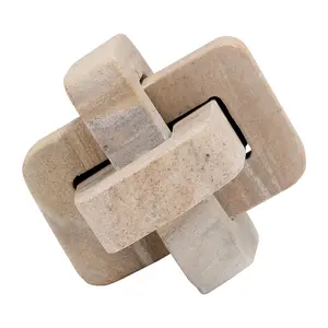 Sagebrook Home Neutral Modern Marble, 5" Knot, Natural