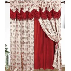 Aurora Homewoven Set of 2 with Jacquard Panel Attached Valance Backing Original Fabric Design Light 54”wx84”l