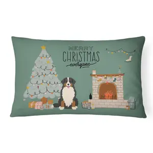 CANVAS 12x3x16 in. Bernese Mountain Dog Christmas Creative Decorative Cushion - Fade-Resistant, Indoor/Outdoor Sofa Furniture Accent Pillow
