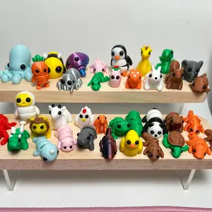 37-Piece Miniature 3D-Printed Animal Toy Set, Realistic Pose Characters, Car Interior Decorations, Home Decor Ornament, Vibrant Colors, Safe Pla Material