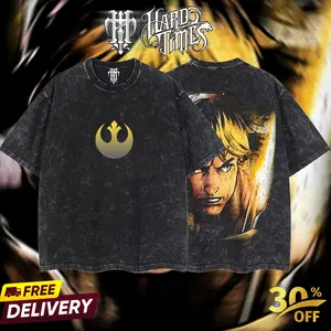 HardTimesClothing - Luke.SkyW SW Movie Retro Limited Vintage, Collection Movie Oversized Washed Tee Acid Washed Lightweight TSHIRT, Gift for him her Clothes Cotton Superhero, Super villain. (Copy)